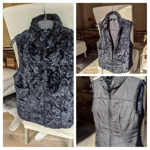 Reversible faux fur vest